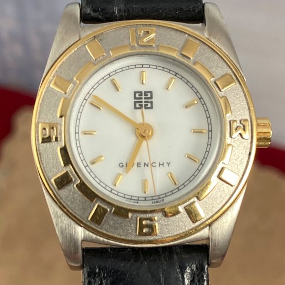Vintage Givenchy Paris Watch 18K 10 Micron Gold Plated Arabic Numerals 8 inch St - Picture 1 of 10